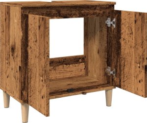 vidaXL Szafka pod umywalkę, stare drewno, 58x33x60 cm 5