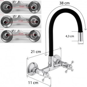 Bateria kuchenna YokaHome Bateria kuchenna ścienna elastyczna wylewka kran - Yoka 7