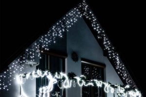 Springos Kurtyna świetlna 300 led girlanda, lampki wewnętrzno-zewnętrzne sople biały zimny + flash UNIWERSALNY 15