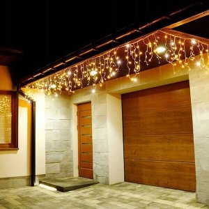 Springos Kurtyna świetlna 300 led girlanda, lampki wewnętrzno-zewnętrzne sople biały ciepły + flash UNIWERSALNY 11