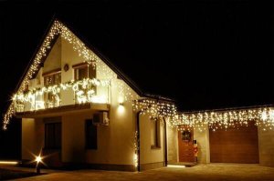 Springos Kurtyna świetlna 300 led girlanda, lampki wewnętrzno-zewnętrzne sople biały ciepły + flash UNIWERSALNY 20