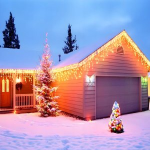 Springos Kurtyna świetlna 500 led girlanda, lampki wewnętrzno-zewnętrzne sople biały ciepły + flash UNIWERSALNY 22