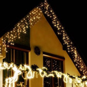 Springos Kurtyna świetlna 500 led girlanda, lampki wewnętrzno-zewnętrzne sople biały ciepły + flash UNIWERSALNY 10