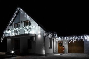 Springos Kurtyna świetlna 500 led girlanda, lampki wewnętrzno-zewnętrzne sople biały zimny + flash UNIWERSALNY 8