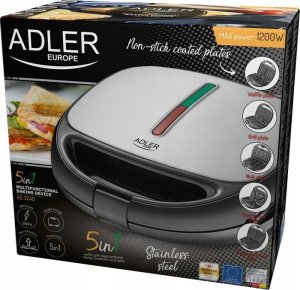 Opiekacz Adler Opiekacz 5W1 Grill Sandwich Toster Orzeszki Gofry 8