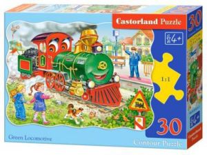 Castorland Puzzle 30 Green Locomotive (246995) 1
