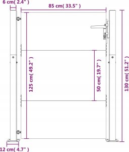vidaXL Furtka ogrodowa, 105x130 cm, stal kortenowska 10