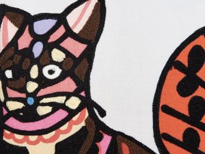 Beliani 2 bawełniane poduszki dekoracyjne z motywem kota 50 x 50 cm wielokolorowe MEHSANA 6
