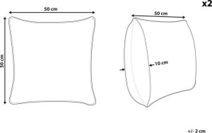 Beliani 2 bawełniane poduszki dekoracyjne z motywem kota 50 x 50 cm wielokolorowe MEHSANA 7