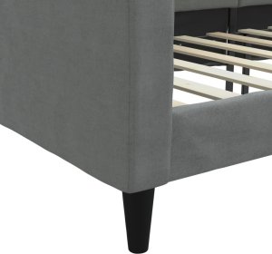 vidaXL Sofa z funkcją spania, ciemnoszara, 90x200 cm, obita tkaniną 6