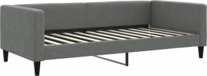 vidaXL Sofa z materacem do spania, ciemnoszara, 100x200 cm, tkanina 3