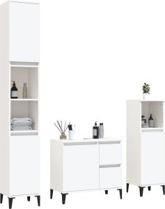 vidaXL Zestaw 3 szafek łazienkowych, biały, materiał drewnopochodny 3