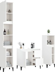 vidaXL Zestaw 3 szafek łazienkowych, biały, materiał drewnopochodny 4