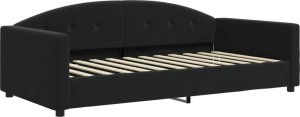 vidaXL Sofa z funkcją spania, czarna, 100x200 cm, obita aksamitem 2
