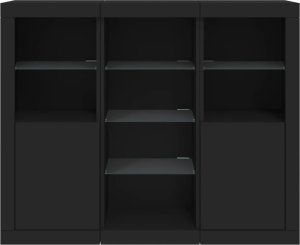 vidaXL Szafki z oświetleniem LED, 3 szt., czarne 6