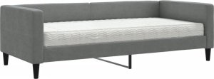 vidaXL Sofa z materacem do spania, ciemnoszara, 90x200 cm, tkanina 2