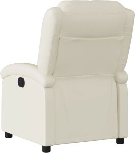 vidaXL Elektryczny fotel rozkładany, kremowy, obity sztuczną skórą 5