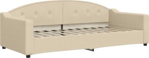 vidaXL Sofa z materacem do spania, kremowa, 90x200 cm, tkanina 3