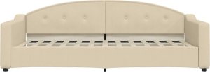 vidaXL Sofa z materacem do spania, kremowa, 90x200 cm, tkanina 4