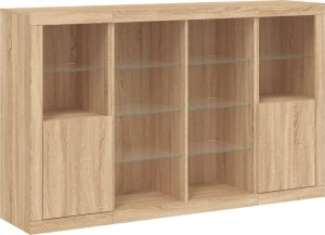 vidaXL Szafki z oświetleniem LED, 3 szt., dąb sonoma 5