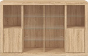 vidaXL Szafki z oświetleniem LED, 3 szt., dąb sonoma 6