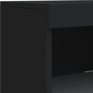 vidaXL Szafka z oświetleniem LED, czarna, 162x37x100 cm 11