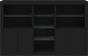 vidaXL Szafka z oświetleniem LED, czarna, 162x37x100 cm 6