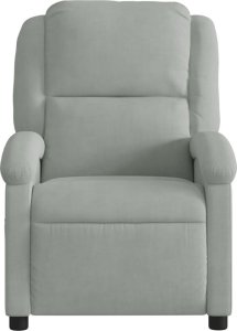 vidaXL Elektryczny fotel rozkładany, jasnoszary, obity aksamitem 8