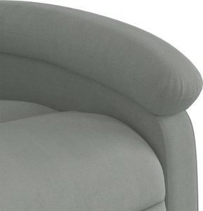 vidaXL Elektryczny fotel rozkładany, jasnoszary, obity aksamitem 10
