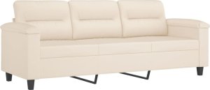 vidaXL 3-osobowa sofa z poduszkami, beżowa, 180 cm, mikrofibra 4