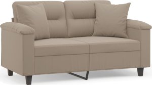 vidaXL 2-osobowa sofa z poduszkami, kolor taupe, 120 cm, mikrofibra 2