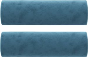 vidaXL 2-osobowa sofa z poduszkami, niebieska, 140 cm, aksamit 5