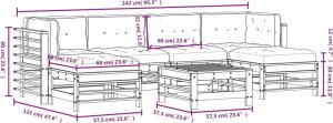 vidaXL 7-cz. zestaw mebli do ogrodu, z poduszkami, impregnowana sosna 9