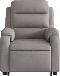 vidaXL Podnoszony fotel masujący, rozkładany, kolor taupe, tkanina 8