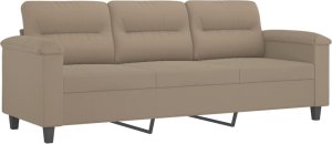 vidaXL 3-osobowa sofa z poduszkami, kolor taupe, 180 cm, mikrofibra 4