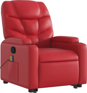 vidaXL Podnoszony fotel masujący, rozkładany, czerwony 4