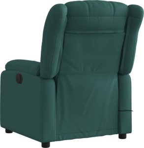 vidaXL Rozkładany fotel masujący, elektryczny, ciemnozielony, tkanina 4