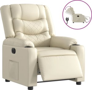 vidaXL Elektryczny fotel rozkładany, kremowy, obity sztuczną skórą 2