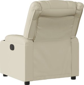 vidaXL Elektryczny fotel rozkładany, kremowy, obity sztuczną skórą 5