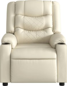 vidaXL Elektryczny fotel rozkładany, kremowy, obity sztuczną skórą 9