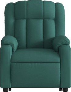 vidaXL Podnoszony fotel masujący, rozkładany, ciemnozielony, tkanina 8
