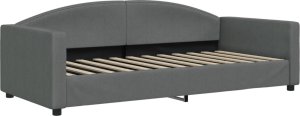 vidaXL Sofa z funkcją spania, ciemnoszara, 90x200 cm, obita tkaniną 2