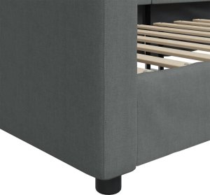 vidaXL Sofa z funkcją spania, ciemnoszara, 90x200 cm, obita tkaniną 6