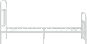 vidaXL Metalowa rama łóżka z wezgłowiem i zanóżkiem, biała, 90x200 cm 7