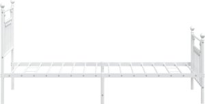 vidaXL Metalowa rama łóżka z wezgłowiem i zanóżkiem, biała, 90x200 cm 7