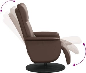 vidaXL Rozkładany fotel masujący z podnóżkiem, brązowy, sztuczna skóra 2