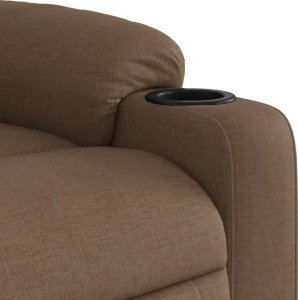 vidaXL Rozkładany fotel masujący, brązowy, obity tkaniną 9