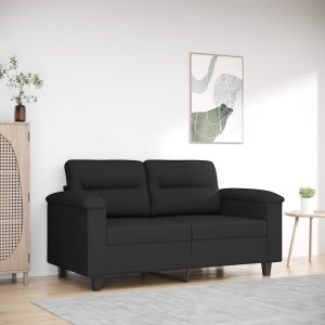 vidaXL Sofa 2-osobowa, czarna, 120 cm, tapicerowana mikrofibrą 1
