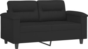 vidaXL Sofa 2-osobowa, czarna, 120 cm, tapicerowana mikrofibrą 2