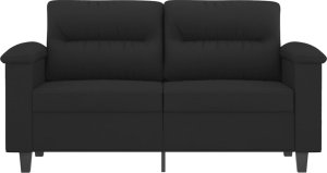 vidaXL Sofa 2-osobowa, czarna, 120 cm, tapicerowana mikrofibrą 3